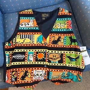 Bob Mackie cat vest 100%silk